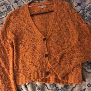Burnt orange colored cardigan 🍊